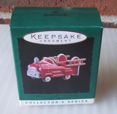 Hallmark Murray Fire Truck Cast Metal Kiddie Car Miniature Ornament 1996 In Box • $4.95