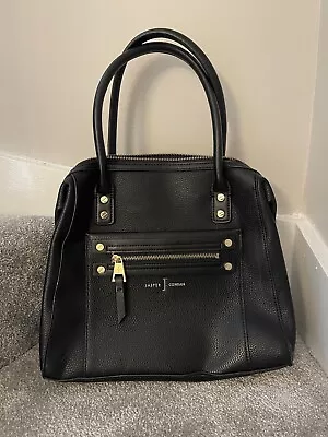 JASPER CONRAN BLACK HANDBAG Studded Zip Detail Bag Luxury • £25