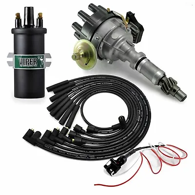 Rover V8 Electronic Distributor & Viper Ignition Coil And Black 8mm Leads • £139.95