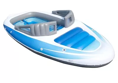 ***USEDDAMAGED BOX Member Mark 6Person Inflatable Boat Island Float Blue/White • $249.99