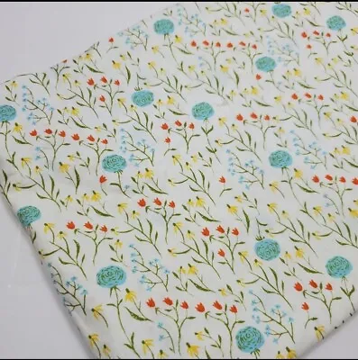Heather Ross Fabric Wildflowers OG Far Far Away Blue Sew Quilt OOP FAT QUARTER  • $18.90