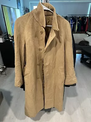 100% Cashmere Vintage Beige Coat Made In Italy Quantas Size 46 • $36