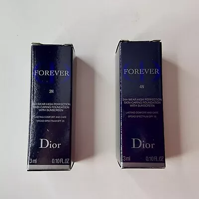 2 X Dior Forever Foundation 3N + 4N  Neutral Mini 0.10 Oz / 3ml SPF 35 NEW • $19
