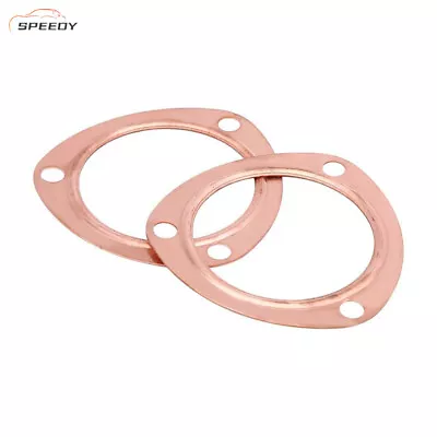 2 X 3  Inch Copper Header Exhaust Collector Gaskets Flanges Universal 3 Bolt USA • $10.49