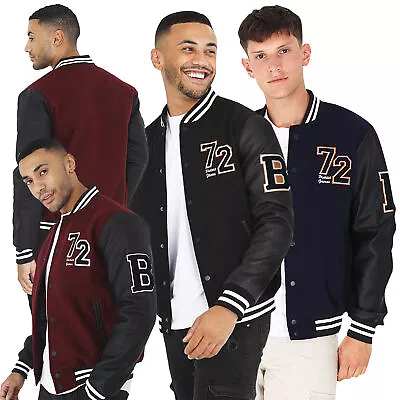 £44.99 • Buy Mens Brave Soul Long Sleeve Varsity Bomber Casual Jacket Baseball Urban College
