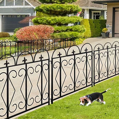5PCs Garden Fence Panel Outsunny Decorative Folding Fence Anti Rust Metal Border • $37.91
