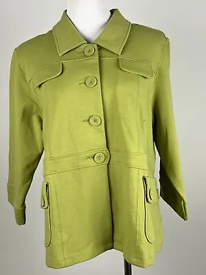 *NEW* MOTTO 3/4sl Stretchy 'Button Down Belted Knit Jacket' - XL Green • $28.79