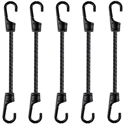 12 Inch Bungee Cord With Dual Hooks Heavy Duty Outdoor 5pack Multipurpose Elasti • $17.56