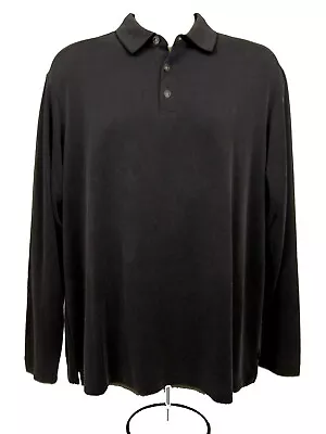 Tommy Bahama Mens Polo Shirt L Large LS Long Sleeve Gray Modal Golf • $39.98