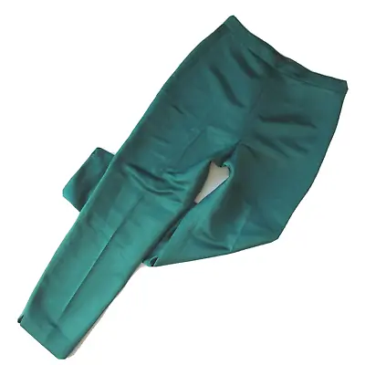 NWT J.Crew High Rise Cigarette In Spicy Jade Green Satin Side Zip Pant 8T • $62