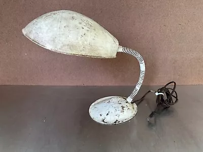 Vintage Metal  Gooseneck Table Lamp Art Deco Punk Tested Works #1385 • $24.99