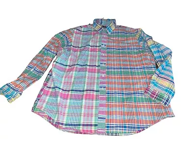 Polo Ralph Lauren INDIAN MADRAS Men's XXL 2XL Plaid Pink Blue Lightweight Shirt • $20