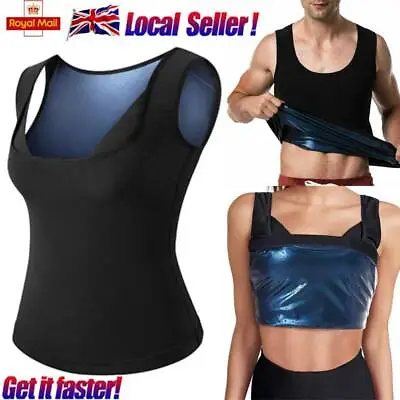 Men&Women Waist Trainer Corset Weight Loss Sauna Sweat Vest Shaper Workout Tops • £5.29