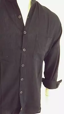 BNWT Men Cheese Cloth Gpa Shirt Black with Matching Buttons L/s Size=3XL  • $22.83