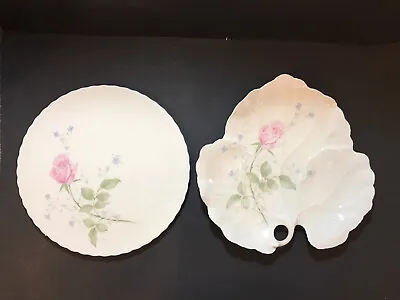 Mikasa Bone China April Rose B2053 Leaf Plate And 11 1/4” Cake Plate • $39.99