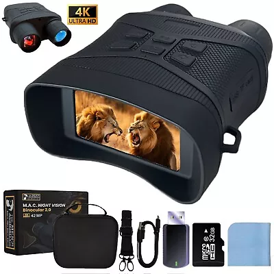 Night Vision Goggles - 4K 42 MP Night Vision Binoculars 3'' Large Screen 5x Zoom • $103.99