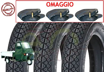 3 Pneumatici Gomme 100.90-10+camere 61l Piaggio Ape Rst Mix50 1999-03 Rinforzati • £65.68