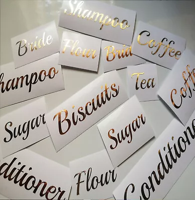 £3.80 • Buy Rose Gold Chrome Metallic Vinyl Labels Stickers Decals Personalise Name Hinch