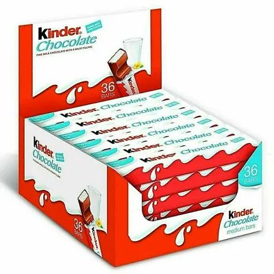 Ferror Kinder Milk Chocolate Box Kids Snack Medium Milky Pack Of 36 X 21g Bars • £14.99