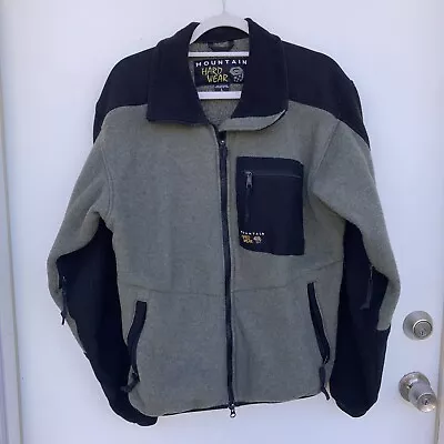 Vintage 90s Mountain Hardwear Made USA Gray Black Full Zip Jacket Mens Size L • $45