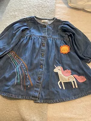 £1.50 • Buy Girls Next Denim Dress 12-18 Months