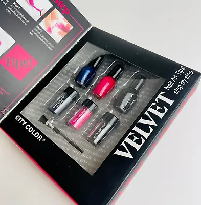 City Color  Velvet Nail Art Tips Step By Step Velvet Pots & Nail Polish Gift Set • $14.88