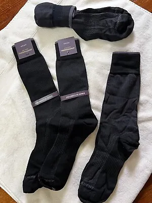 Johnston & Murphy Men's Over The Calf Socks Black Pima Cotton Blend 2 Pair  NWT • $15