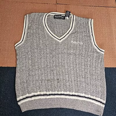 Stains* Pelle Pelle Y2k Mens Knit Sweater Vest XL Gray P5b • $9.99