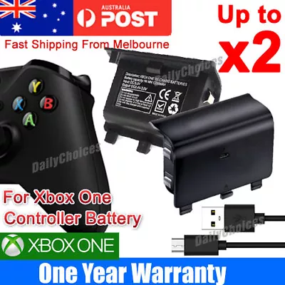 2400mAh Rechargeable Battery Pack USB Cable For XBOX ONE Controller Wireless AUS • $10.89