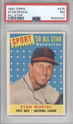 Stan Musial Psa 7 1968 Topps #476 Sport Magazine All-star Cardinals Hof 4397 • $0.99