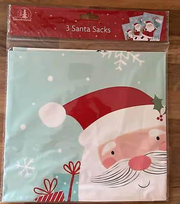 £3.10 • Buy 3 X Giant PVC  Father Christmas Santa Sack Stocking Xmas Presents