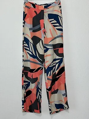 Vince Camuto Size 2 Bright Colorful Wide Leg Pull On Pants Pockets Comfort • $14.99