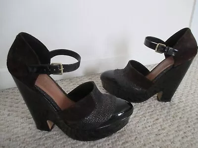 MRKT Wedge Platform Heels Size 10  Black / Brown • $59.99