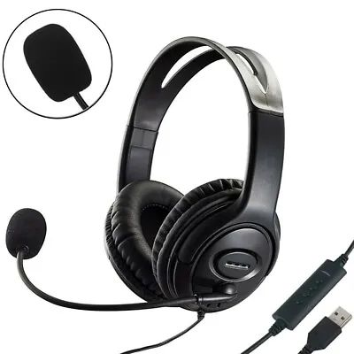 £11.89 • Buy Noise Canceling USB Headset With Mic And Volume Control For Skype Laptop PC Call