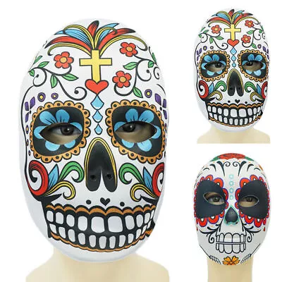 Halloween Day Of The Dead Face Mask Sugar Skull Masks Mexican Masquerade Mask UK • £4.67