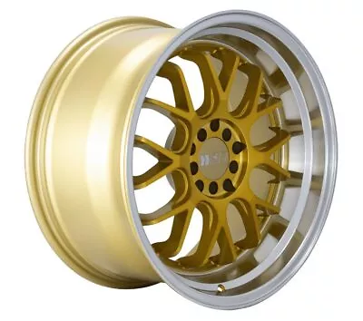 18x10.5 Machine Gold Polish Lip Wheels F1R F21 V2 5x100/5x114.3 20 (Set Of 4) • $1000