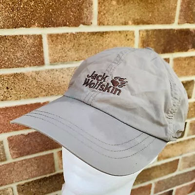 JACK WOLFSKIN Grey & Brown Lightweight Baseball Cap / Hat - Medium • £12.95