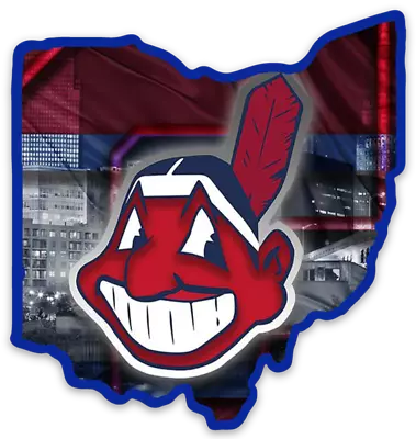 Cleveland Indians Chief Wahoo City Cleve Bkgrnd Ohio State Shape Die-cut MAGNET • $5.49