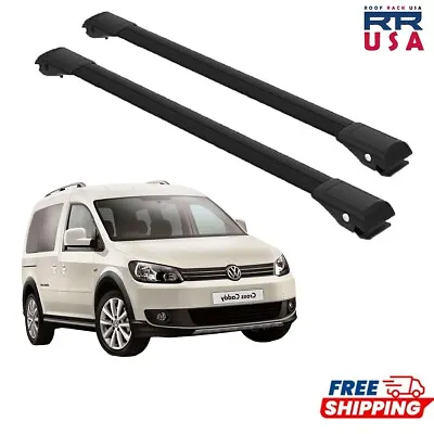 For Volkswagen Caddy Life Since 2004 Cross Bars Roof Rack Black • $129