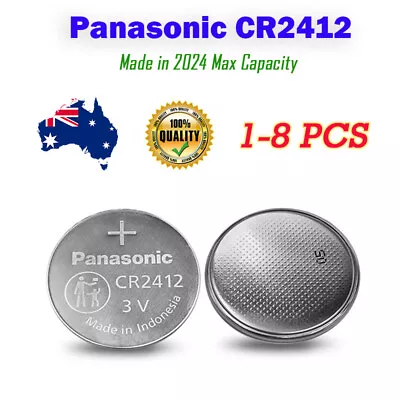 CR2412 Panasonic 3V Lithium Battery Button Cell/coin  **Made In 2024** • $9.78