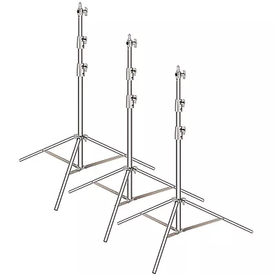 Neewer 3pack Foldable  Stainless Steel Light Stand Tripod With Universal Adapter • £132.99