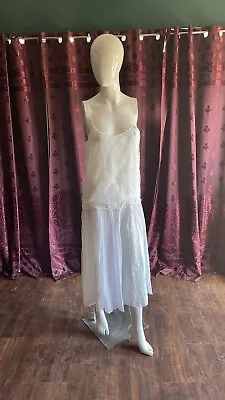 Scott McClintock Vintage White Pleated Skirt Drop Waist Sleeveless Dress Size 10 • $39.99