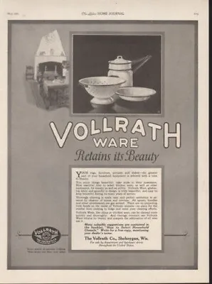 1921 Vollrath Ware Kitchen Cast Iron Enamel Sheyboygan Wis Decor Ad 10773 • $21.95
