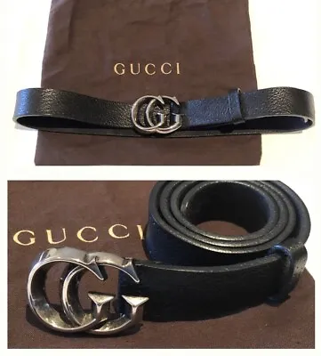 $449 • Buy Authentic Gucci GG Buckle Leather Belt Unisex
