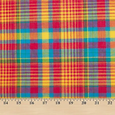 Madras Plaid Fabric (Style 2023) 100% Cotton 44/45  Wide Sold By The Yard • $7.99