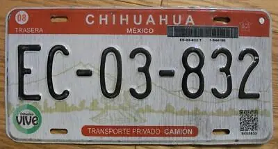 SINGLE MEXICO State Of CHIHUAHUA LICENSE PLATE - EC-03-832 - CAMION • $12.99