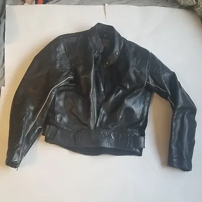 Vintage Vanson Black Leather Jacket Mens 40 Motorcycle Bomber - FITS SMALL SEE • $349.99