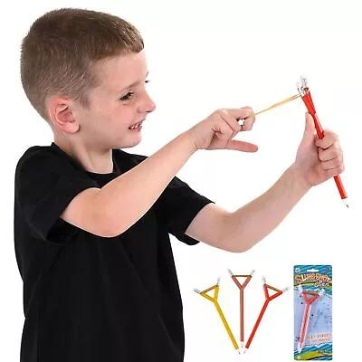 3 SLINGSHOT PENS - Catapult Paper Launcher Funny Kids Ballpoint - Mix Of Colors • $9.95