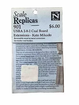 N Scale Replicas USRA 2-8-2 Mikado Tender Coal Board Extensions Kato Steam Loco • $6