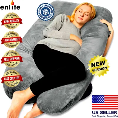 $34.99 • Buy ENLITE Pregnancy Pillow U Shape Full Body Pillow & Maternity Support Pregnant